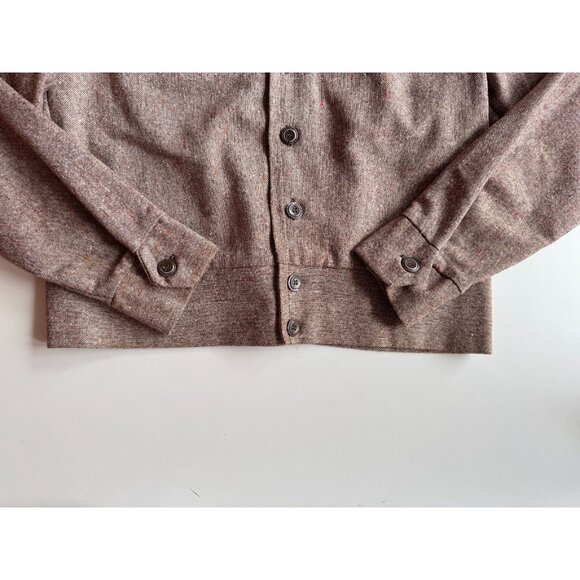 Vintage DON PARKER Taupe Brown Wool Blend Slubbed Tweed Jacket, Size L - Picture 8 of 11